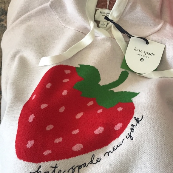 Kate Spade x Target Strawberry Hooded Sweatshirt Cream - Picture 6 of 6